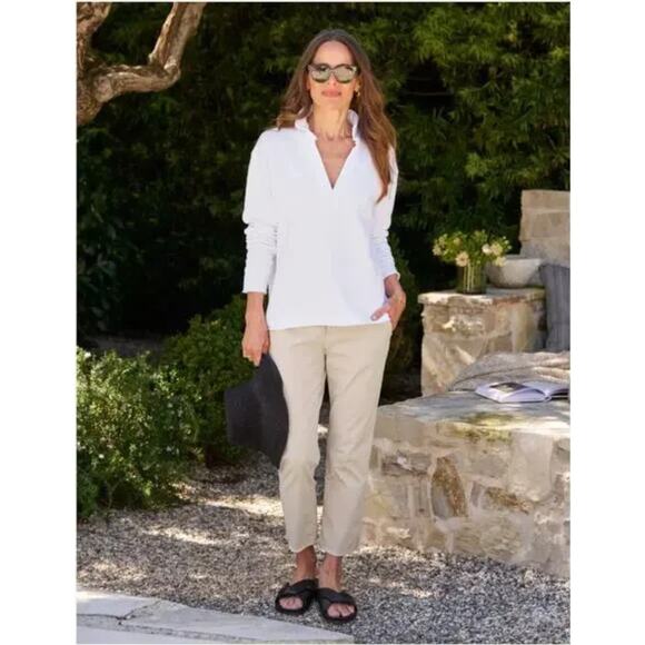 Frank & Eileen Wicklow Italian Chino Khaki Straight Leg Mid Rise Pants Size 10 - Picture 2 of 10